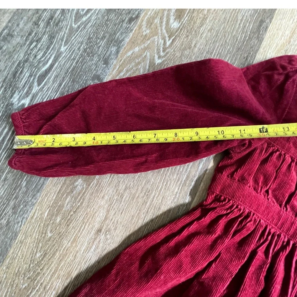 Gymboree Corduroy Dress Kids Size 6 Red Bow Accent Long Sleeve Holiday 240153227